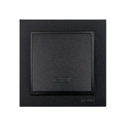 Διακόπτης απλός φωτιζόμενος Mono Electric σειρά Despina Metallic γραφίτης