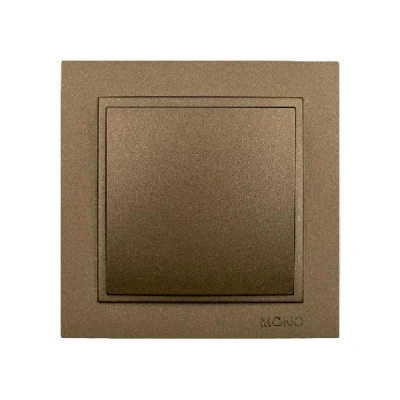 Διακόπτης μεσαίος αλέ-ρετούρ A/R Mono Electric καφέ σειρά Despina Metallic