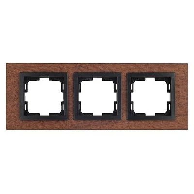 Πλαίσιο τριπλό οριζόντιας και κάθετης Mono Electric style wood καρυδιά