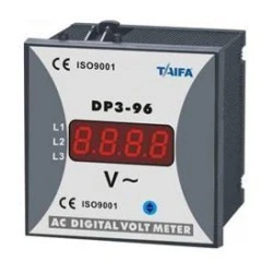 Βολτόμετρο 3Φ 0-500VAC TAIFA DP3-96-S με επιλογέα ένδειξης πολικών και φασικών τάσεων
