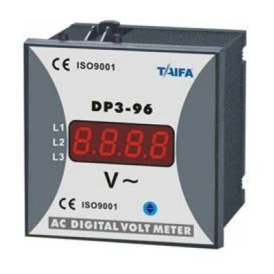 Βολτόμετρο 3Φ 0-500VAC TAIFA DP3-96-S με επιλογέα ένδειξης πολικών και φασικών τάσεων Βολτόμετρο 3Φ 0-500VAC TAIFA DP3-96-S με επιλογέα ένδειξης πολικών και φασικών τάσεων