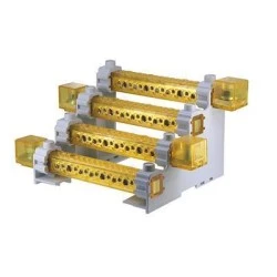 Διακλαδωτήρας ράγας 4P 400A τύπου RPQ1050 με οπές ανά πόλο 1x120 mm & 1x35 mm & 2x25 mm & 4x16 mm & 7x10 mm Διακλαδωτήρας ράγας 4P 400A τύπου RPQ1050 με οπές ανά πόλο 1x120 mm & 1x35 mm & 2x25 mm & 4x16 mm & 7x10 mm