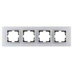 Πλαίσιο τετραπλό λευκό Mono Electric Style Glass οριζόντιας και κάθετης τοποθέτησης