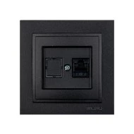 Πρίζα Data RJ45 CAT6 γραφίτης Mono Electric σειρά Despina Metallic