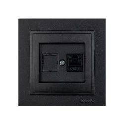 Πρίζα Data RJ45 CAT6 γραφίτης Mono Electric σειρά Despina Metallic