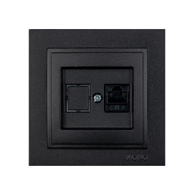 Πρίζα Data RJ45 CAT6 γραφίτης Mono Electric σειρά Despina Metallic