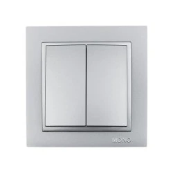 Διακόπτης κομμυτατέρ Mono Electric ασημί σειρά Despina Metallic