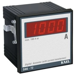 Ψηφιακό αμπερόμετρο KAEL DAK-Α-96 πόρτας-πίνακος 1Φ 0-100A 96x96mm χωρίς Μ/Σ έντασης