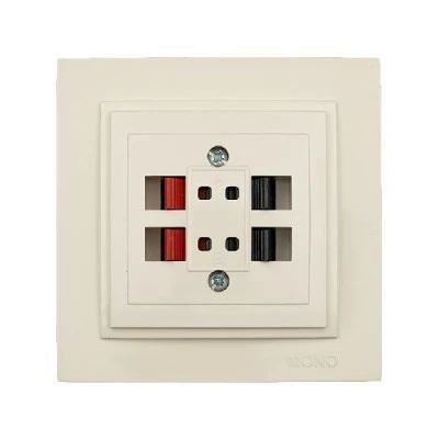 Πρίζα ηχείων κρεμ Mono Electric σειρά Despina Πρίζα ηχείων κρεμ Mono Electric σειρά Despina