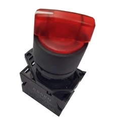 Διακόπτης περιστροφικός SDL16-EKLR343 με LED εντολής  1-0-2 Φ22 & επαναφορά φωτιζόμενος κόκκινος