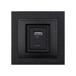 Πρίζα usb φορτίου 2,4A γραφίτης Mono Electric σειρά Despina Metallic