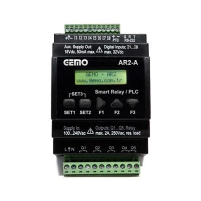 Προγραμματιζόμενος ελεγκτής GEMO PLC AR2-A-24VDC-8D 12 είσοδοι & 8 έξοδοι 68 x 86 x 56 Προγραμματιζόμενος ελεγκτής GEMO PLC AR2-A-24VDC-8D 12 είσοδοι & 8 έξοδοι 68 x 86 x 56