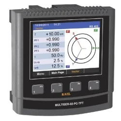 Ψηφιακός αναλυτής ενέργειας KAEL MULTISER-02-PC TFT 96x96 με 2 ρελέ εξόδου & γραφικές αναλύσεις P,I,V