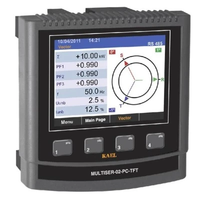 Ψηφιακός αναλυτής ενέργειας KAEL MULTISER-02-PC TFT 96x96 με 2 ρελέ εξόδου & γραφικές αναλύσεις P,I,V