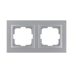 Πλαίσιο διπλό ασημί Mono Electric despina metallic οριζόντιας ή κάθετης τοποθέτησης