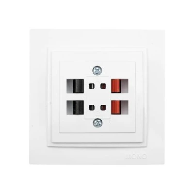 Πρίζα ηχείων Mono Electric λευκή σειρά Despina
