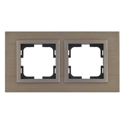 Πλαίσιο διπλό Mono Electric Style Aluminium μπρονζέ οριζόντιας και κάθετης τοποθέτησης Πλαίσιο διπλό Mono Electric Style Aluminium μπρονζέ οριζόντιας και κάθετης τοποθέτησης