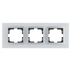 Πλαίσιο τριπλό λευκό Mono Electric style glass οριζόντιας και κάθετης τοποθέτησης