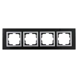 Τετραπλό πλαίσιο μαύρο Mono Electric Style Glass οριζόντιας και κάθετης τοποθέτησης