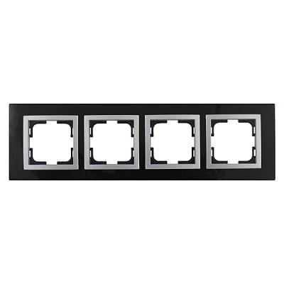 Τετραπλό πλαίσιο μαύρο Mono Electric Style Glass οριζόντιας και κάθετης τοποθέτησης