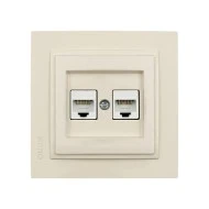 Πρίζα data διπλή RJ45 CAT6 κρεμ Mono Electric σειρά Despina