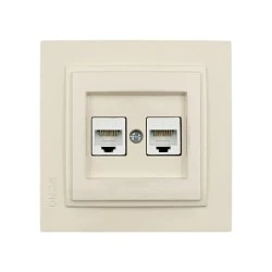 Πρίζα data διπλή RJ45 CAT6 κρεμ Mono Electric σειρά Despina
