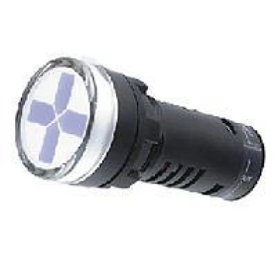 Ενδεικτική λυχνία led 2 χρωμάτων (σταυρός) κόκκινη-πράσινη πόρτας πίνακος 230VAC Φ22mm ND16-22W/G Xi