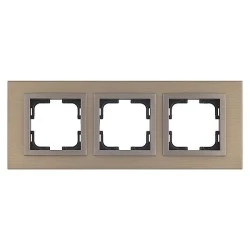 Πλαίσιο τριπλό Mono Electric Style Aluminium οριζόντιας και κάθετης τοποθέτησης μπρονζέ