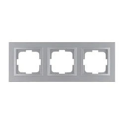 Πλαίσιο διακοπτών τριπλό ασημί MONO ELECTRIC DESPINA METALLIC για οριζόντια & κάθετη τοποθέτηση
