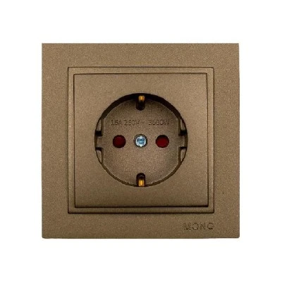 Πρίζα σούκο ασφαλείας Mono Electric σειρά Despina Metallic καφέ Πρίζα σούκο ασφαλείας Mono Electric σειρά Despina Metallic καφέ