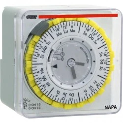 Χρονοδιακόπτης ράγας NAPA-W 230V AC 50/60Hz αναλογικός εβδομαδιαίος με εφεδρεία 100h Χρονοδιακόπτης ράγας NAPA-W 230V AC 50/60Hz αναλογικός εβδομαδιαίος με εφεδρεία 100h