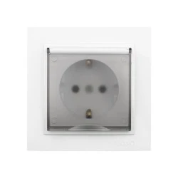 Πρίζα σούκο με καπάκι Mono Electric Despina λευκό