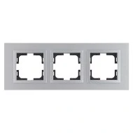 Πλαίσιο τριπλό Mono Electric style aluminium ασημί οριζόντιας και κάθετης τοποθέτησης