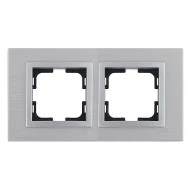 Πλαίσιο διακοπτών διπλό ασημί MONO ELECTRIC STYLE ALUMINIUM οριζόντιας και κάθετης τοποθέτησης