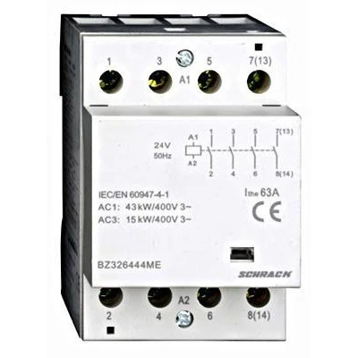 Ρελέ ισχύος ράγας Schrack BZ326444ME 63A 4NO 230VAC 3M τριπολικό