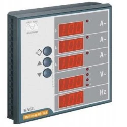 Ψηφιακό πολυόργανο 144x144 πόρτας-πίνακος 5 ενδείξεων αμπερόμετρο-βολτόμετρο-συχνόμετρο
