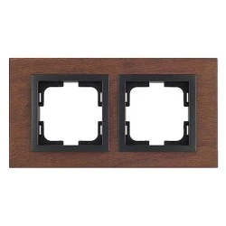 Πλαίσιο διπλό Mono Electric Style Wood καρυδιά οριζόντιας και κάθετης τοποθέτησης