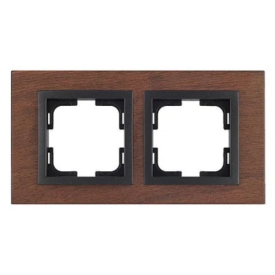 Πλαίσιο διπλό Mono Electric Style Wood καρυδιά οριζόντιας και κάθετης τοποθέτησης