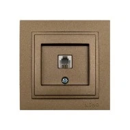 Πρίζα τηλεφώνου RJ11623JK Mono Electric σειρά Despina Metallic καφέ