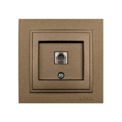 Πρίζα τηλεφώνου RJ11623JK Mono Electric σειρά Despina Metallic καφέ