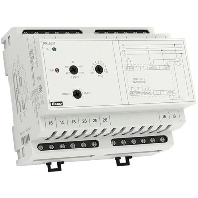 Επιτηρητής έντασης (ρεύματος)  ELKO PRI- 53/5 άνω-κάτω ορίου τριφασικός 3 module 2Χ16A τάση 24-240 A