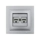 Πρίζα Data διπλή RJ45 CAT6 Mono Electric ασημί σειρά Despina Metallic