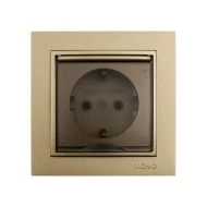 Πρίζα σούκο + καπάκι Mono Electric τιτάνιο σειρά Despina Metallic