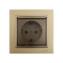 Πρίζα σούκο + καπάκι Mono Electric τιτάνιο σειρά Despina Metallic