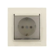 Πρίζα σούκο με καπάκι Mono Electric σειρά Despina κρεμ