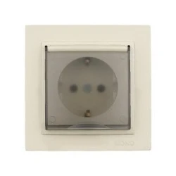 Πρίζα σούκο με καπάκι Mono Electric σειρά Despina κρεμ Πρίζα σούκο με καπάκι Mono Electric σειρά Despina κρεμ