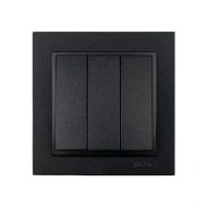 Διακόπτης τριπλός γραφίτης Mono Electric σειρά Despina Metallic