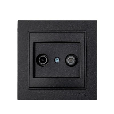Πρίζα TV + SAT διελεύσεως γραφίτης Mono Electric σειρά Despina Metallic