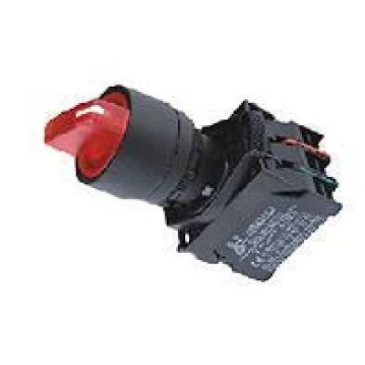 Διακόπτης περιστροφικός SDL16-EKL343 με LED εντολής 1-0-2 Φ22 φωτιζόμενος κόκκινος ESSEN