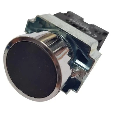 Μπουτόν πόρτας πίνακος μεταλλικό LEY5A-B 230V Φ22 μαύρο